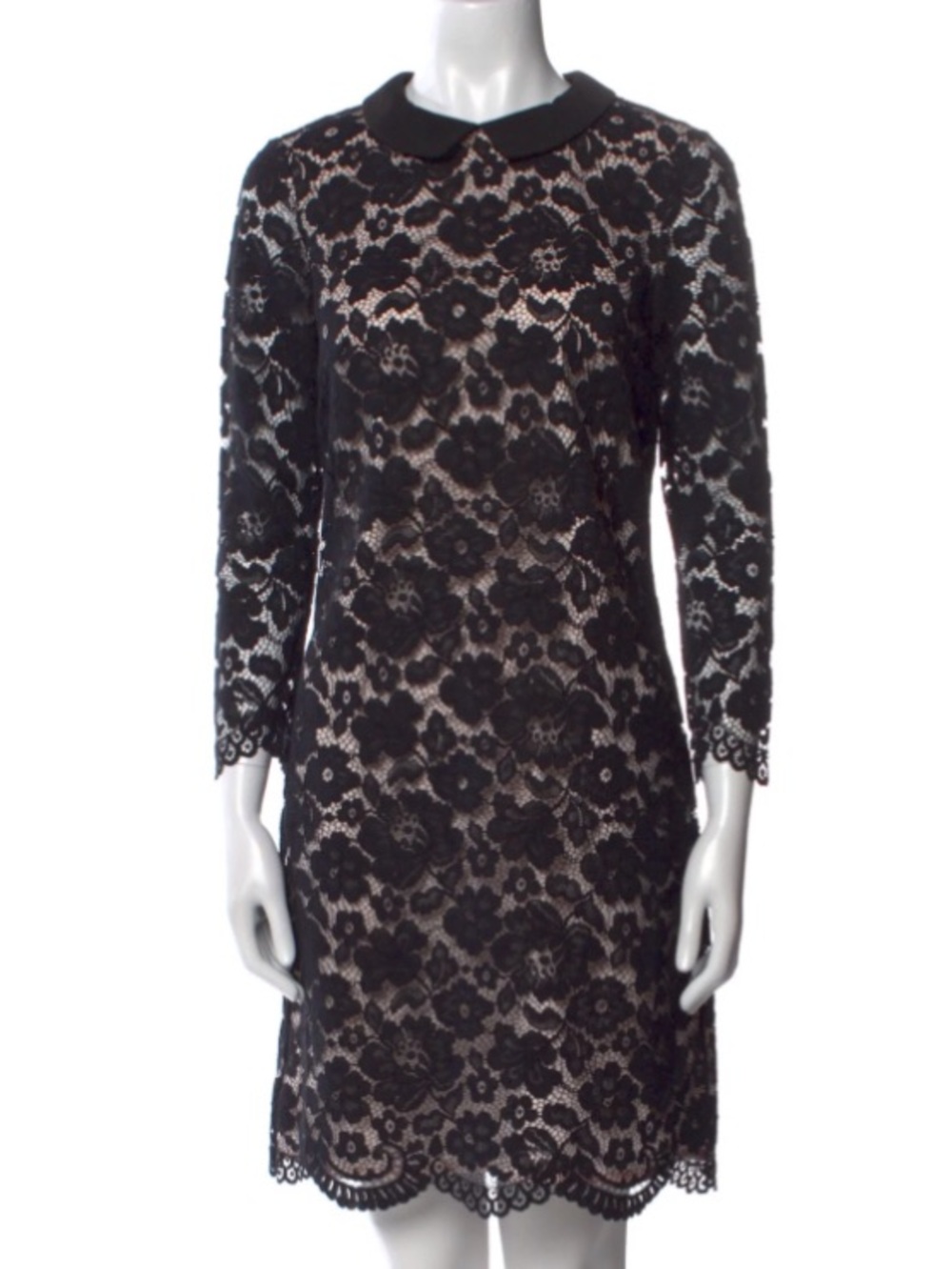 Ted Baker ‘Ameera’ Black Scallop Hem Floral Lace Dress
